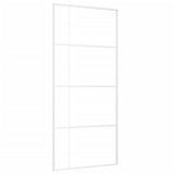 Vidaxl Porte coulissante 90x205 cm Verre ESG mate et aluminium blanc