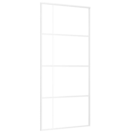Vidaxl Schiebetür 90x205 cm mattes ESG -Glas und Aluminium weiß