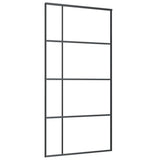 VidaXL Schuifdeur 102,5x205 cm ESG-glas en aluminium zwart