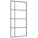 VIDAXL -Schiebetür 102,5 x 205 cm mattes ESG -Glas und Aluminiumschwarz