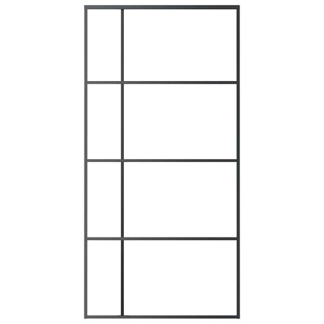 VIDAXL -Schiebetür 102,5 x 205 cm mattes ESG -Glas und Aluminiumschwarz