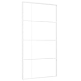 VIDAXL -Schiebetür 102,5 x 205 cm ESG -Glas und Aluminium weiß
