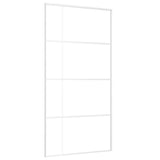 VIDAXL -Schiebetür 102,5 x 205 cm mattes ESG -Glas und Aluminium weiß