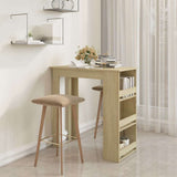 Vidaxl bartafel met opbergrek 102x50x103,5cm bewerkt hout sonoma eiken