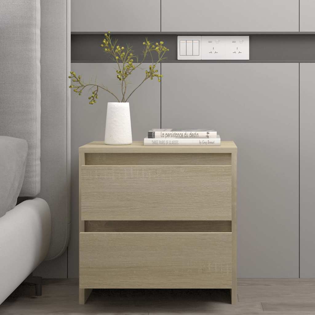 Vidaxl nachtkastje 45x34,5x44,5 cm bewerkt hout sonoma eikenkleurig