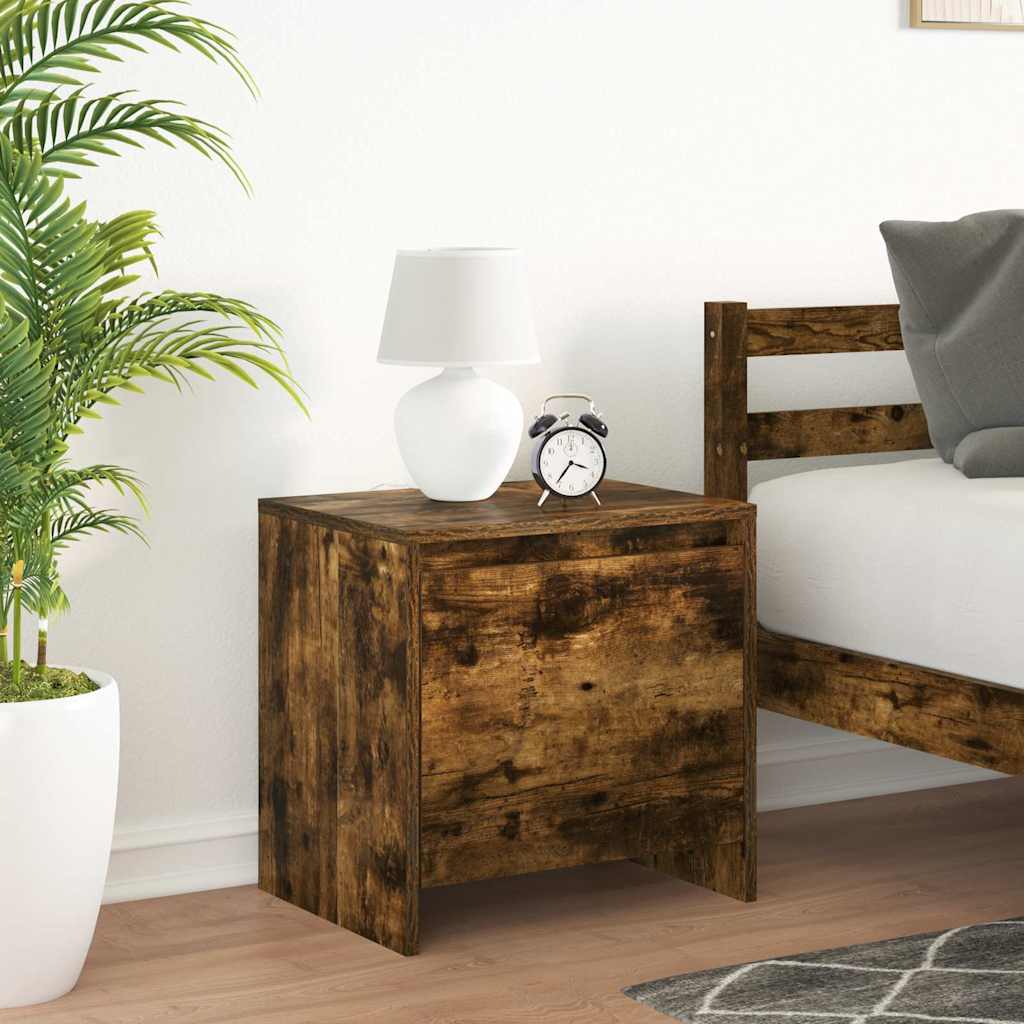 Vidaxl nachtkastjes 2 st 45x34x44,5 cm bewerkt hout gerookt eikenkleur