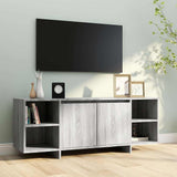 Vidaxl tv-meubel 130x35x50 cm bewerkt hout grijs sonoma eikenkleurig