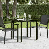 Vidaxl tuintafel 80x80x74 cm staal en glas zwart
