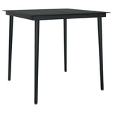 Vidaxl tuintafel 80x80x74 cm staal en glas zwart
