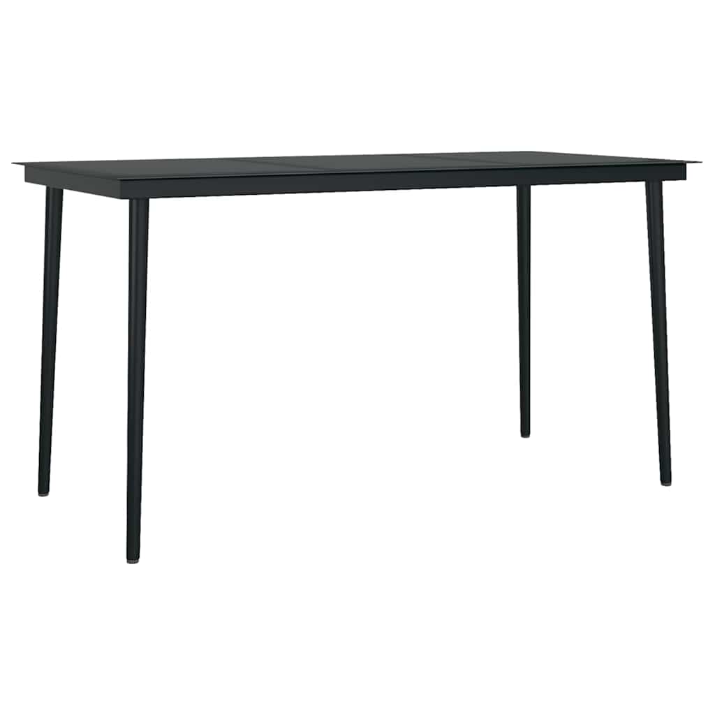 Vidaxl tuintafel 140x70x74 cm staal en glas zwart
