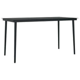 Vidaxl tuintafel 140x70x74 cm staal en glas zwart