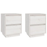Vidaxl nachtkastjes 2 st 40x35x50 cm massief grenenhout wit