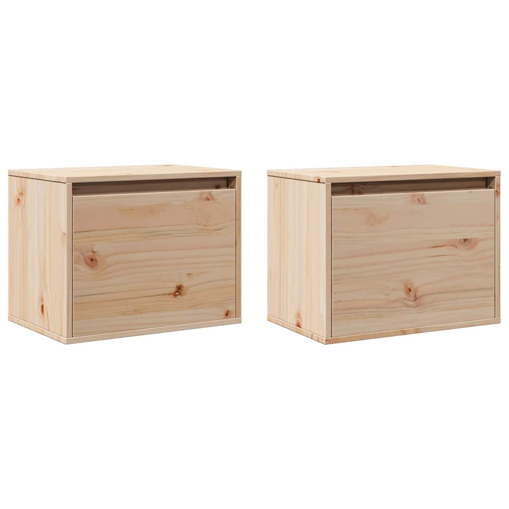 Vidaxl wandkasten 2 st 45x30x35 cm massief grenenhout