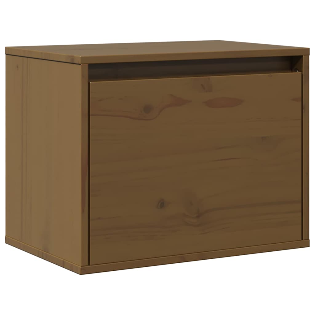 Vidaxl wandkast 45x30x35 cm massief grenenhout honingbruin