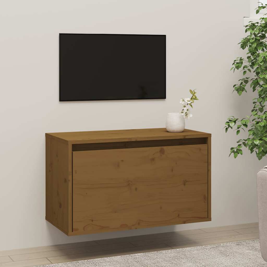 Vidaxl wandkast 60x30x35 cm massief grenenhout honingbruin