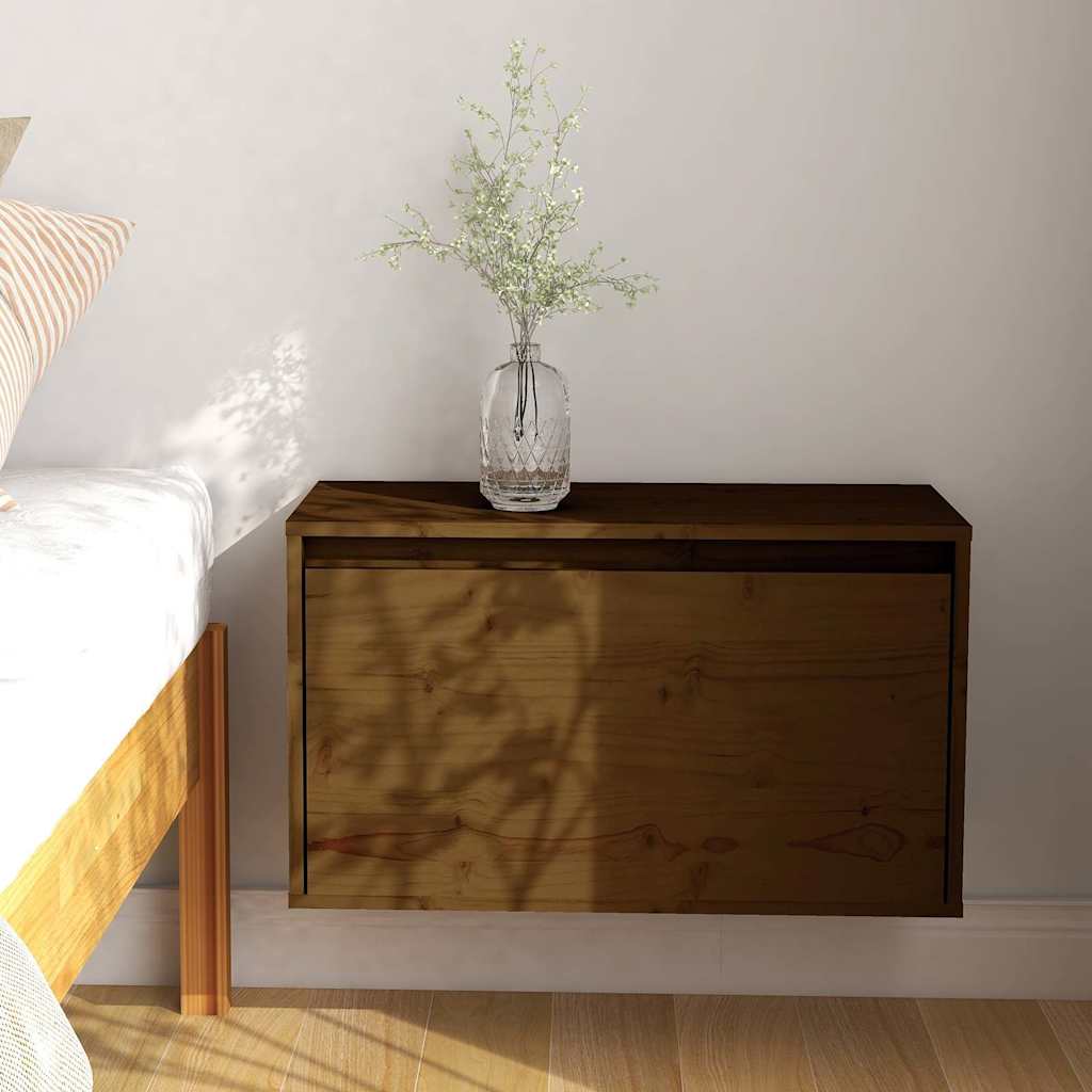 Vidaxl wandkast 60x30x35 cm massief grenenhout honingbruin