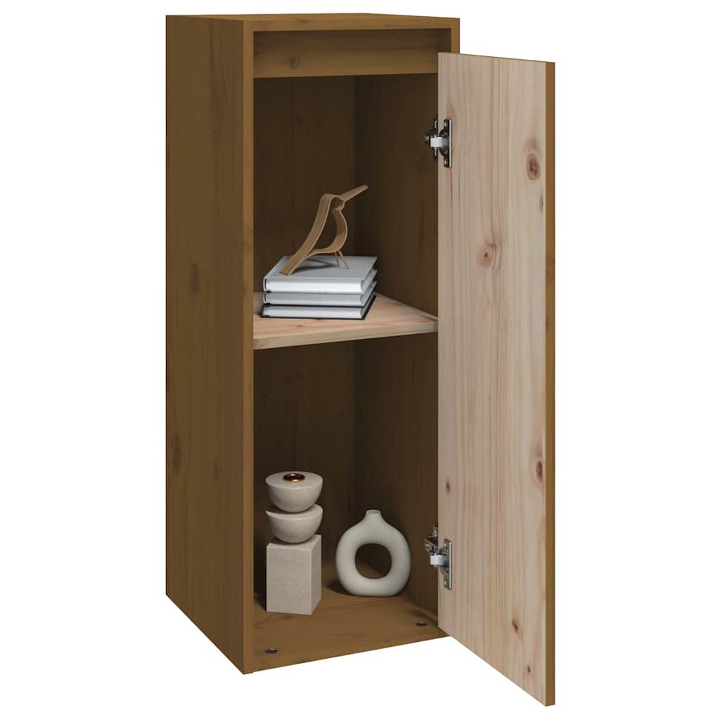 Vidaxl wandkasten 2 st 30x30x80 cm massief grenenhout honingbruin