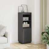 Vidaxl hoge kast 37x34x110 cm massief grenenhout grijs