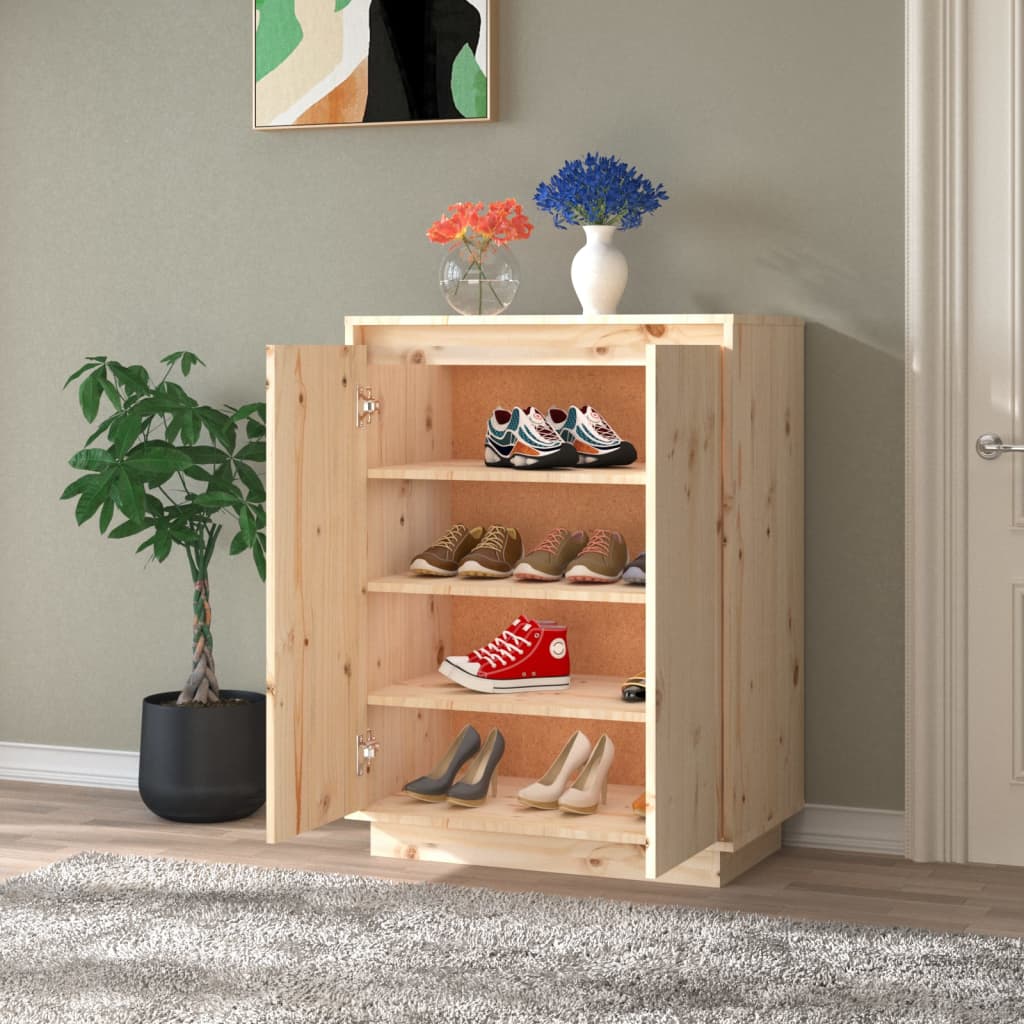 Vidaxl Shoe Cabinet 60x35x80 cm Solid fyrretræ