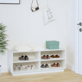 Armoire à chaussures vidaxl 110x34x45 cm en pin massif blanc