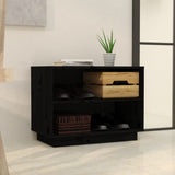 Vidaxl Schuhschrank 60x34x45 cm Festkiefer schwarz