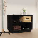 Vidaxl Shoe cabinet 60x34x45 cm Solid pine black