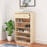 Vidaxl schoenenkast 60x34x105 cm massief grenenhout