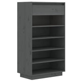 Vidaxl -Schuhschrank 60x34x105 cm Festkiefergrau
