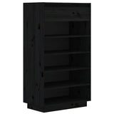 Vidaxl Schuhschrank 60x34x105 cm Festkiefer schwarz