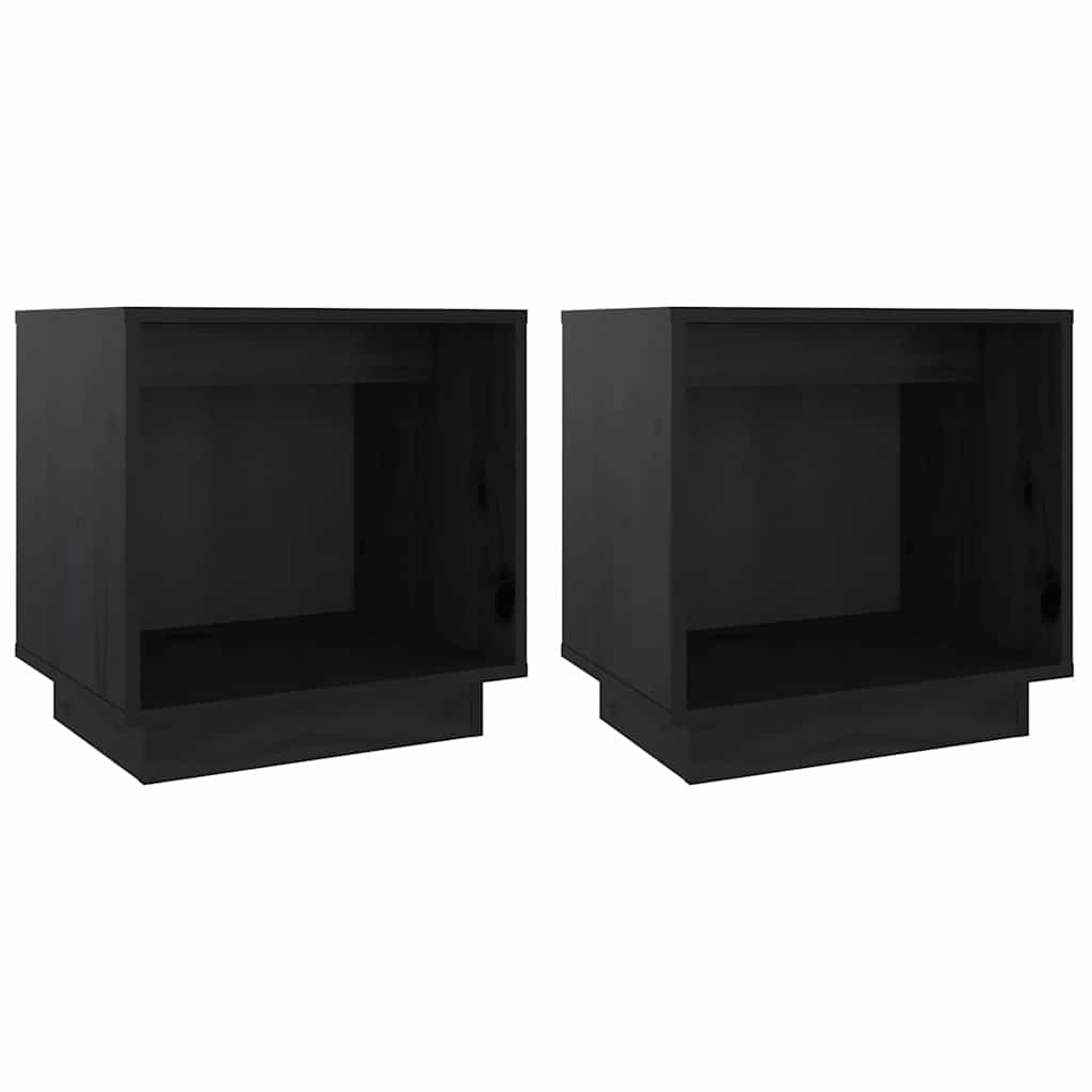 Vidaxl nachtkastjes 2 st 40x30x40 cm massief grenenhout zwart