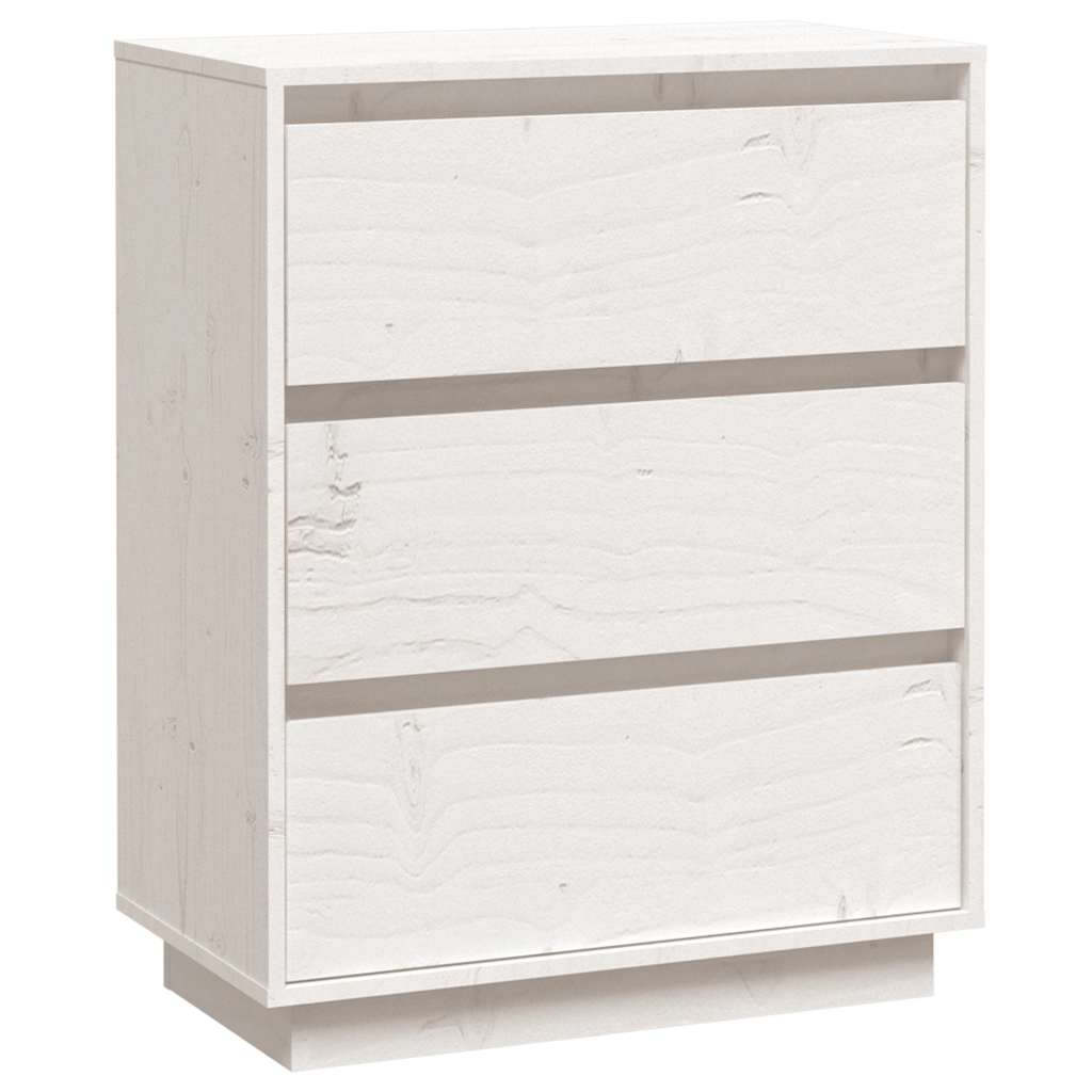 Vidaxl dressoir 60x34x75 cm massief grenenhout wit