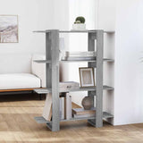 Vidaxl boekenkast kamerscherm 100x30x123,5 cm grijs sonoma eiken