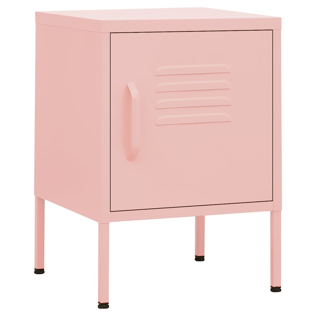 Vidaxl nachtkastjes 2 st 35x35x51 cm staal roze