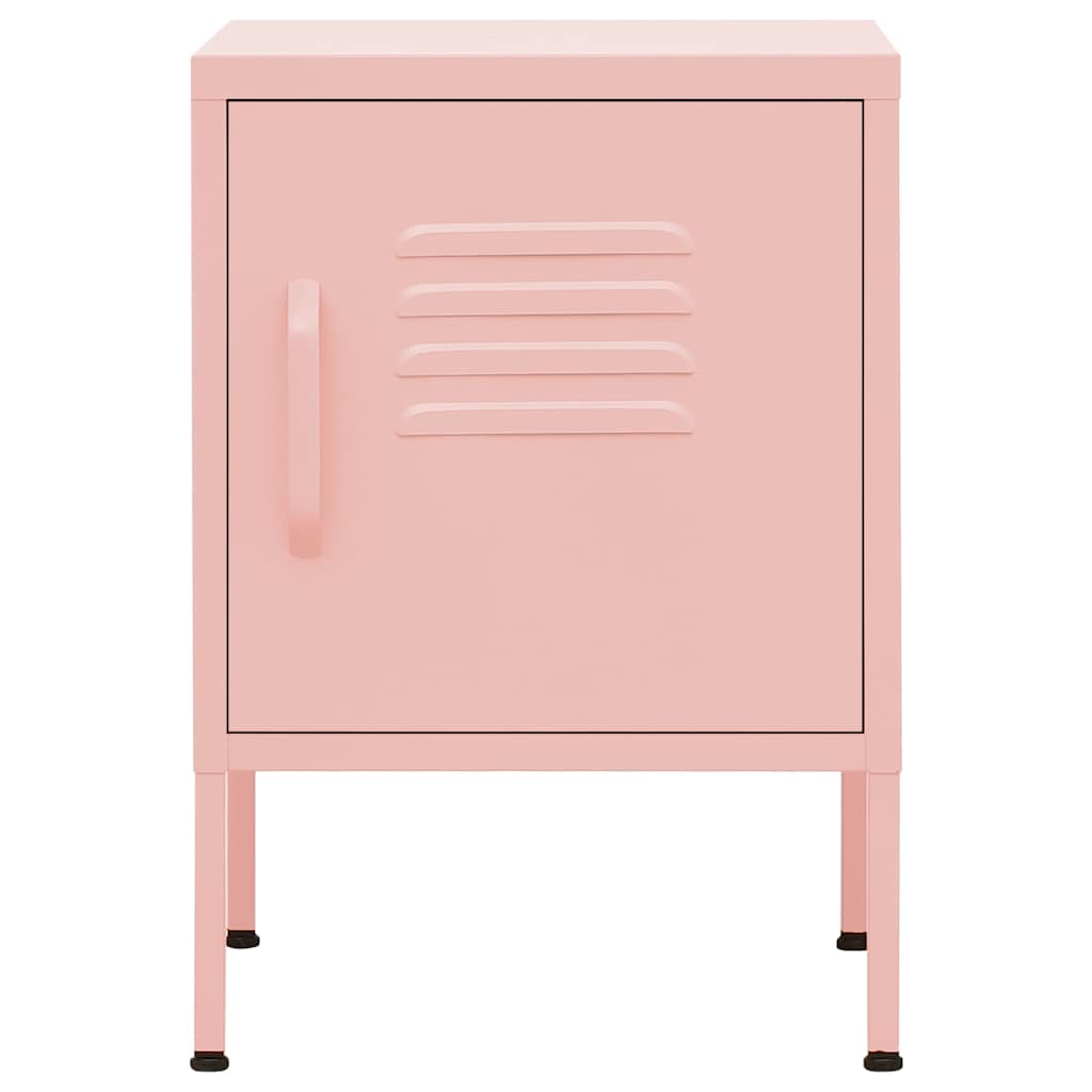 Vidaxl nachtkastjes 2 st 35x35x51 cm staal roze
