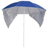 Vidaxl Strandparasol mit Seitenwänden 215 cm blau