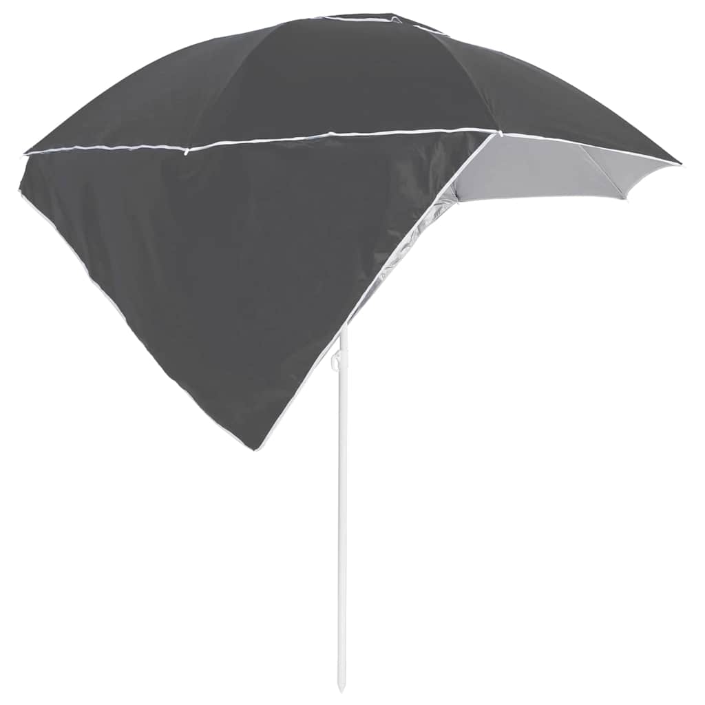 VIDAXL Strandparasol mit Seitenwänden 215 cm Anthrazit -ausgelöst