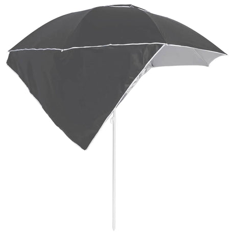 VIDAXL Strandparasol mit Seitenwänden 215 cm Anthrazit -ausgelöst