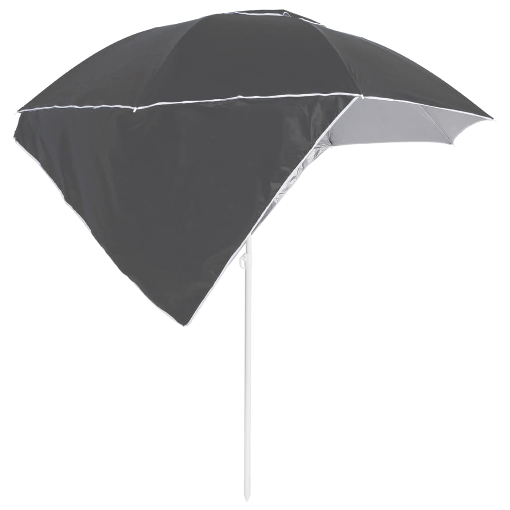 VIDAXL Strandparasol mit Seitenwänden 215 cm Anthrazit -ausgelöst