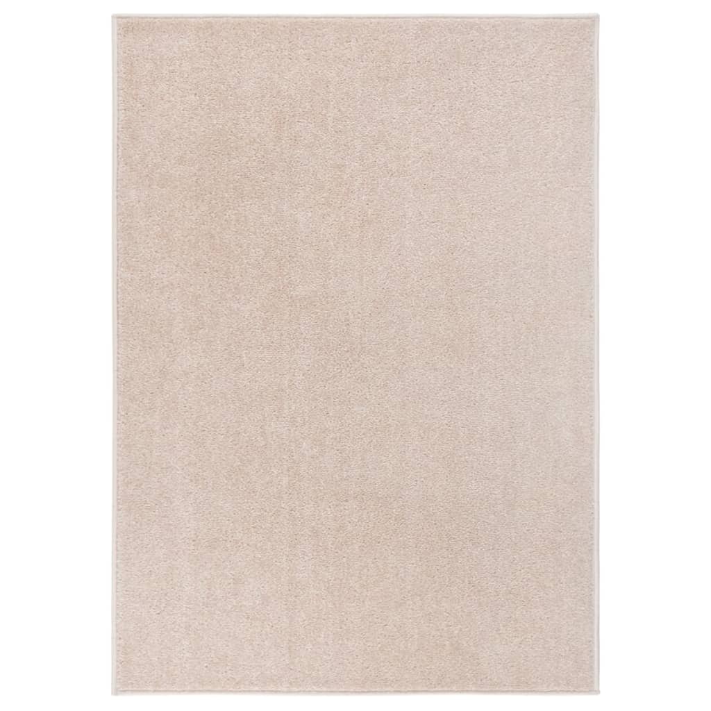 VIDAXL RUG KORTPOLIG 140x200 cm beige scuro