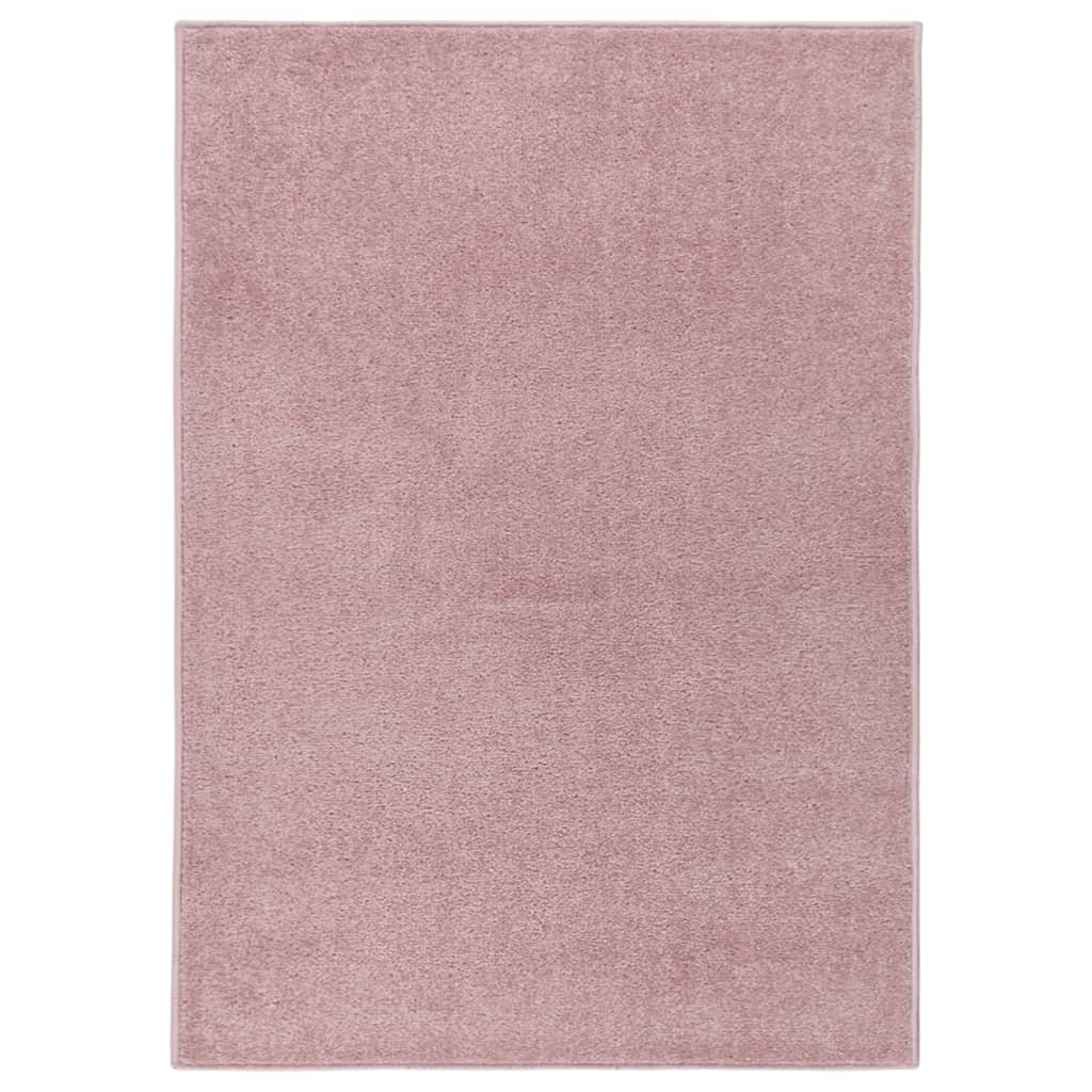 VIDAXL RUG KORTPOLIG 120x170 cm rosa