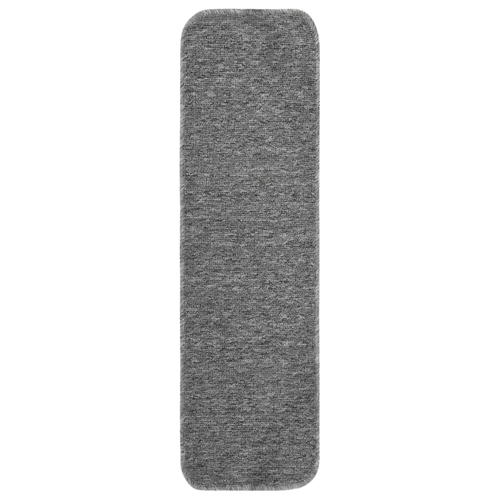 Esteras de escalera de Vidaxl 15 st anti-deslizamiento rectangular 75x20 cm gris