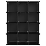 Vidaxl Storage furniture with 12 compartments Polypropene Black