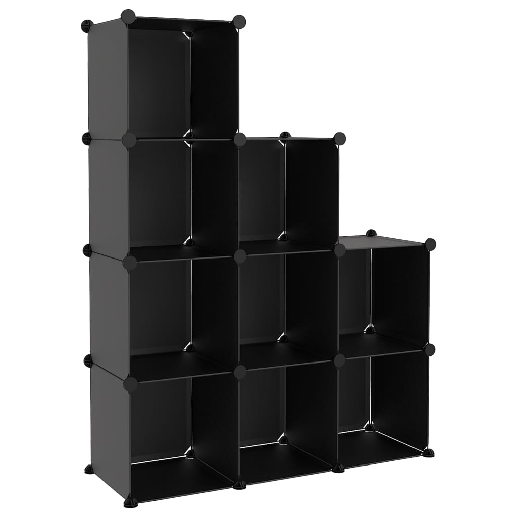 Muebles de almacenamiento de Vidaxl con 9 compartimentos polypropene negro