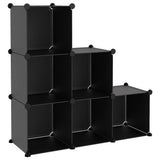 Vidaxl Storage furniture with 6 compartments Polypropene Black