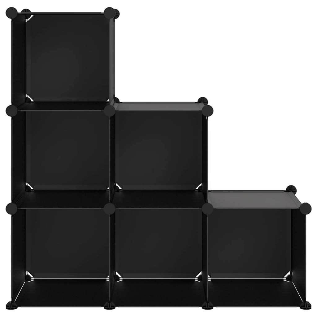 Muebles de almacenamiento de Vidaxl con 6 compartimentos Polypropene Black