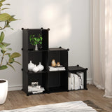 Vidaxl Storage furniture with 6 compartments Polypropene Black