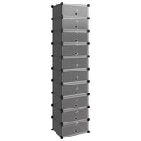 Vidaxl Shoe Rack 44x32x174 CM Polypropene Negro