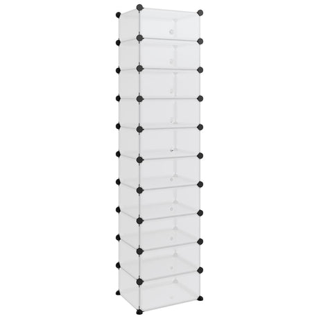 VIDAXL -Schuhregal 44x32x174 cm Polypropen transparent