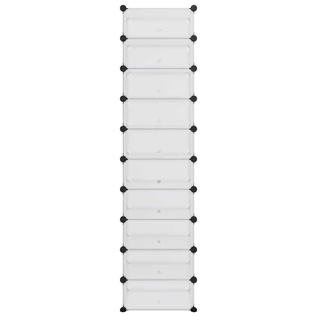 Vidaxl Shoe Rack 44x32x174 cm polipropeno transparente