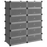 Vidaxl Shoe Rack 94.5x36.5x106 cm polypropen sort